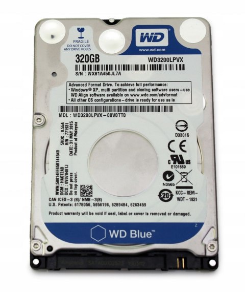 DYSK TWARDY 320GB HDD 2,5" 7200RPM SATA III