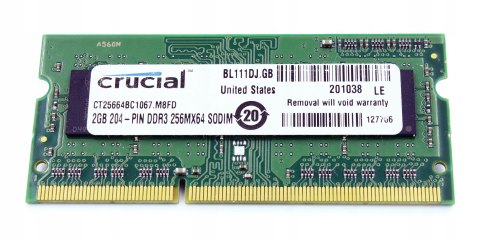 PAMIĘC RAM DO LAPTOPÓW 2GB DDR3 SODIMM