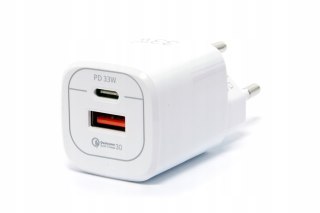 Wall charger, power supply, USB-C 33W cube for a phone, laptop, fast