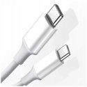 USB-C USB-C smartphone charging cable, 1m, white, durable, with braid