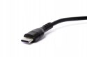 USB-C smartphone tablet charging cable, black, spring spiral