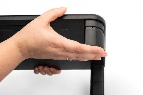 Podstawka pod monitor regulowana z drewnianym blatem do 10kg Czarna