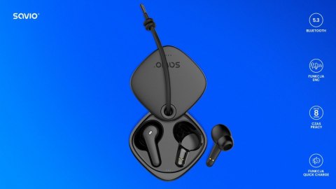 Słuchawki bezprzewodowe Bluetooth 5.3 z mikrofonem, ENC, QC, TWS-11