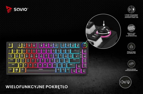 Klawiatura mechaniczna bezprzewodowa PHENIX, Gateron Red Pro, Pudding