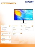Monitor 32 cali ViewFinity S80D VA 3840x2160 UHD 16:9 1xHDMI 1xDP 3xUSB 3.0 5ms PinP/PbyP 60Hz HAS+PIVOT płaski 3YOn-Site