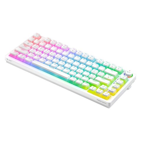 Klawiatura mechaniczna bezprzewodowa SAVIO PHENIX WHITE Gateron Yellow, Pudding