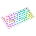 Klawiatura mechaniczna bezprzewodowa SAVIO PHENIX WHITE Gateron Yellow, Pudding