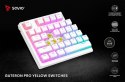Klawiatura mechaniczna bezprzewodowa SAVIO PHENIX WHITE Gateron Yellow, Pudding