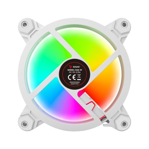 Savio Wentylator FAN-01 White 4-pack 120mm ARGB wraz kontrolerem oraz pilotem