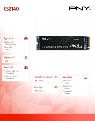 PNY Dysk SSD CS2140 2TB M.2 2280