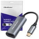 Qoltec Adapter aluminiowa przejściówka USB-C na HDMI 4K | 60Hz | 32AWG