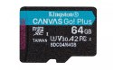 Kingston Karta microSD 64GB CanvasGo! Plus 200MB/s A2 U3 V30 + adapter