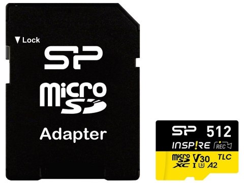 Silicon Power Karta pamięci microSDXC Inspire 512GB UHS-I U3 A2 V30 4K TLC