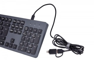 Hama Klawiatura CK-400 przewodowa Czarno-szara