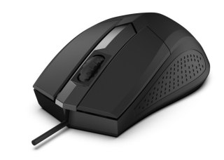 Rebeltec Mysz optyczna Focus USB, 1200DPI 3 przyciski i rolka, czułość 125Hz, kabel 1.8m, waga 66g