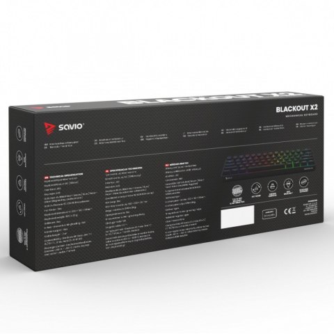 Savio Klawiatura mechaniczna BLACKOUT X2 OUTEMU Blue, Hot Swap