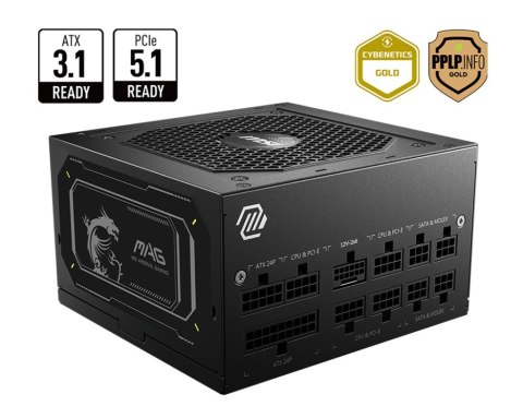 MSI Zasilacz MAG A850GL PCIE5 II 850 W 80 Plus Gold Full Modular