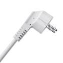 Qoltec Kostka zasilająca przedłużacz 6w1 z podświetlanym włącznikiem | 3x AC | 2x USB | 1x USB-C PD 20W | biała | kabel 2m