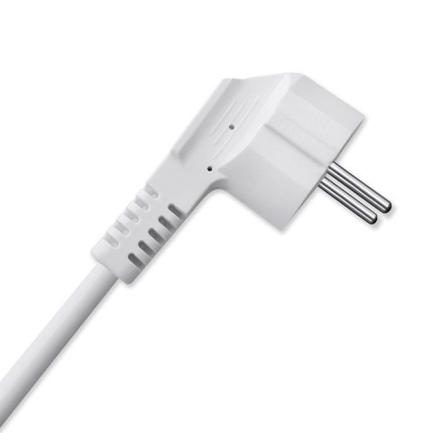 Qoltec Kostka zasilająca przedłużacz 6w1 z podświetlanym włącznikiem | 3x AC | 2x USB | 1x USB-C PD 20W | biała | kabel 2m