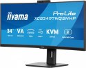 IIYAMA Monitor 34 cale XCB3497WQSNPH-B1,VA,UWQHD,1500R,USB-C Dock 95W, RJ45, KVM,2x5W, kamera 5MP, /5y/
