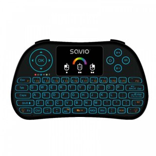 Savio Klawiatura podświetlana mini bezprzewodowa RGB TV Box, Smart TV, konsole, PC, KW-03