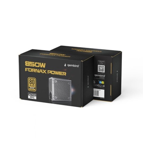 Gembird Zasilacz komputerowy Fornax Power 850W 80+Bronze aktywny PFC 120mm wentylator