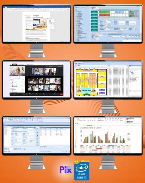 Baseoffice V2 Intel Core i7 8GB DDR3 512GB SSD DVD Windows 10 Pro