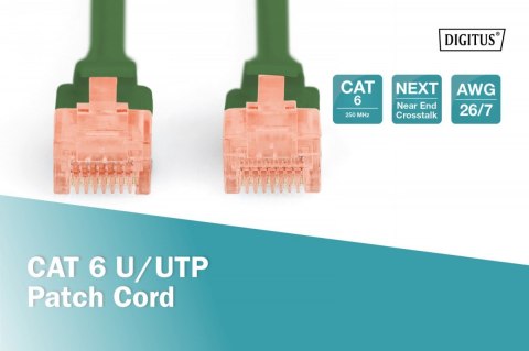 Digitus Patch cord U/UTP kat.6 PVC 5m Zielony