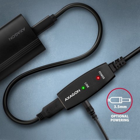 AXAGON ADR-207 USB 2.0 A-M -> A-F aktywny kabel przedłużacz/wzmacniacz 7.5m