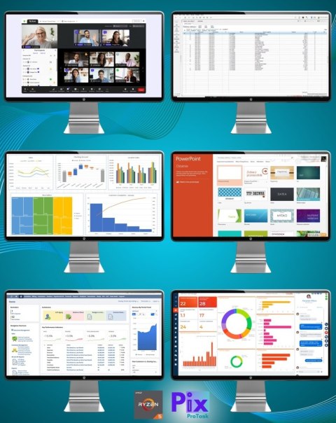 Pix Protask V9 AMD Ryzen 5 64GB DDR4 256GB SSD DVD Windows 11 Pro