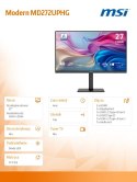 MSI Monitor Modern MD272UPHG 27 cali/LED/UHD/Flat/60Hz/Czarny