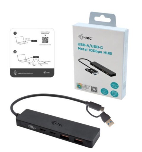 I-tec Hub USB-A/USB-C Metal 2x USB 3.0 + 2x USB-C (10 Gbps)