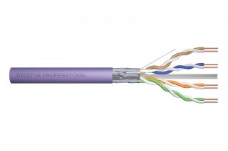 Digitus Kabel teleinformatyczny instalacyjny kat.6, F/UTP, B2ca, drut, AWG 23/1, LSOH, 500m, szpula Fioletowy