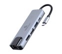 Gembird Adapter wieloportowy USB-C 5w1, PD, HDMI, USB 3.1, USB 2.0, LAN