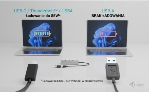 I-tec Uniwersalny metalowy ładujący HUB 2xUSB-C/2xUSB-A PD 85W