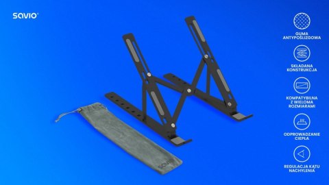 Savio Przenośna podstawka biurowa pod laptop/tablet PB-05