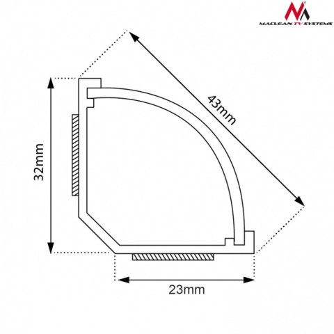 Maclean Listwa maskująca kanał kablowy 1.5m 43x23 mm Biała MCTV-575 z taśmą