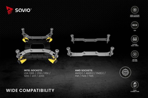 Savio Chłodzenie procesora CPU Vortex X2 Black