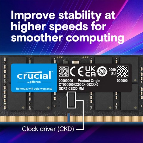 Crucial Pamięć do notebooka DDR5 CSODIMM 32GB (1*32GB)/6400 CL52