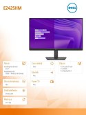 Dell Monitor E2425HM 23.8 cala VA LED Full HD (1920x1080)/16:9/DP/HDMI/VGA/5Y