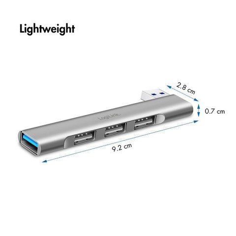 LogiLink Smukły HUB USB-A do 1x USB-A 3.0 3xUSB-A 2.0