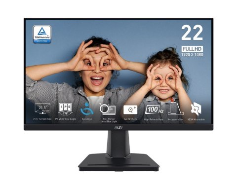 MSI Monitor PRO MP225 21.5 cala/LED/FHD/Flat/100Hz/Czarny