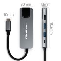 Qoltec HUB Adapter USB-C 5w1 | USB-C PD 100W | 2xUSB | HDMI 4K | RJ45