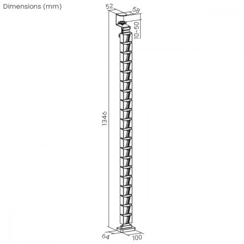 Maclean Organizer kabli, 1345mm czarno czerwony RS125