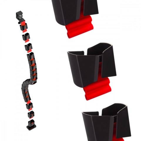 Maclean Organizer kabli, 1345mm czarno czerwony RS125