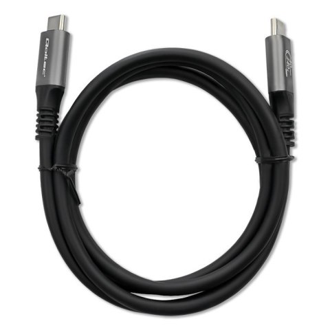 Qoltec Kabel USB4 Ultra-Fast | USB-C PD 240W | Thunderbolt 3/4 | 4K | 40Gb/s | 1m | Czarny