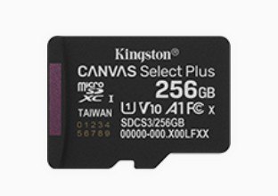 Kingston Karta pamięci microSD 256GB Canvas Select+ G3 150MB/s