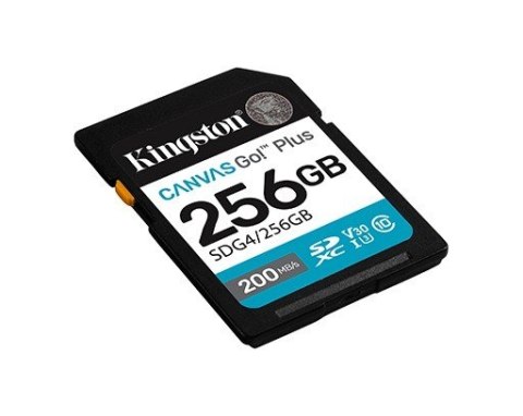 Kingston Karta pamięci SD 256GB Canvas Go Plus 200/160 MB/s C10 U3 V30