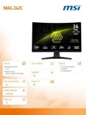 MSI Monitor MAG 242C 23.6 cala/LED/FHD/Curve/180Hz/Black
