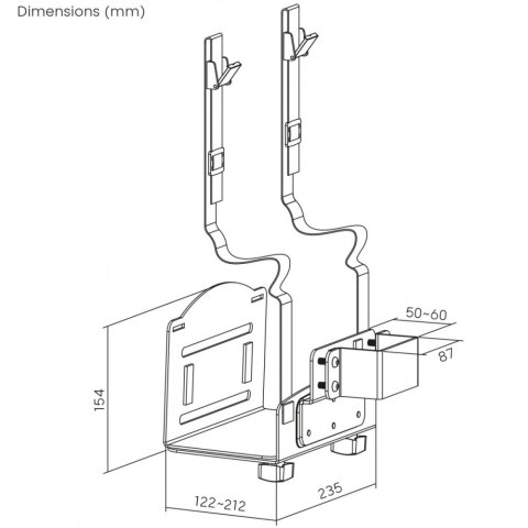 Maclean Uchwyt do CPU MC-116 B czarny